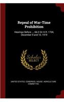 Repeal of War-Time Prohibition