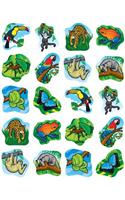 Rainforest Animals Shape Stickers: Realistic