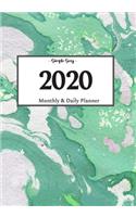 2020 Planner Daily and Monthly: On-The-Go Planner - Jan 1, 2020 to Dec 31, 2020: Daily & Monthly Planner + Calendar Views - Productivity Planner - Marble Cover Design