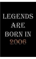 Legends Are Born In 2006 Notebook