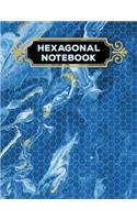 Hexagonal Notebook: 1/4" Hexagonal Science Chemistry & Biochemistry Structures Honeycomb Graph Paper Composition Ocean Marble Notebook Journal For Teachers and students