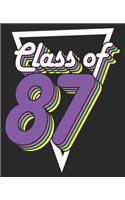 Class of 87: High School Reunion of 1987 32 Year Men Women Composition Notebook 100 Wide Ruled Pages Journal Diary