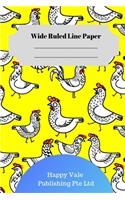 Cute Chicken Theme Wide Ruled Line Paper