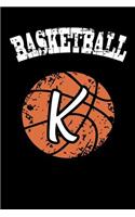 K Monogram Initial Basketball Journal