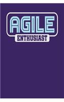 Agile Enthusiast: Dark Purple, White & Light Blue Design, Blank College Ruled Line Paper Journal Notebook for Project Managers and Their Families. (Agile and Scrum 6 