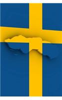 Cool Flag of Sweden with Map Journal: Take Notes, Write Down Memories in this 150 Page Lined Journal