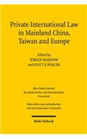 Private International Law in Mainland China, Taiwan and Europe