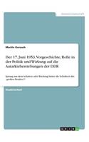 Der 17. Juni 1953. Vorgeschichte, Rolle in der Politik und Wirkung auf die Autarkiebestrebungen der DDR