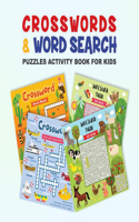 Crosswords & Word Search Puzzles Activity Book for Kids