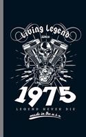 Living Legend since 1975 legend never die: 44th Birthday Celebration Gift Living Legend Since 1975 Cool Party Birth Anniversary (6"x9") Lined notebook Journal to write in