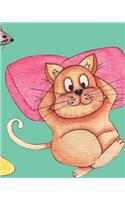Back To School Notebook - Cute Lazy Cat Design with SOFT Cover