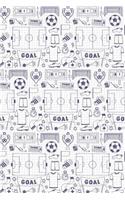 Soccer Pattern Goal Score Stadium Champion 08: Blank Dot Grid Notebook for Soccer or Ball Sports Lovers