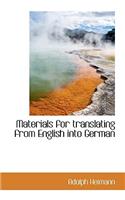 Materials for Translating from English Into German