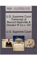 U.S. Supreme Court Transcript of Record Nashville & Decatur R Co V. Orr