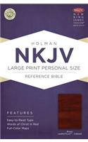 NKJV Large Print Personal Size Reference Bible, Brown LeatherTouch Indexed