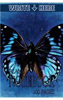 Write Here 100 Page Blank Notebook BUTTERFLY COLLECTION