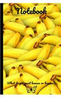 Notebook: Cute banana wide black lined Notebook - 6 x 9 Journal (Banana Bullet Journal)-120 pages