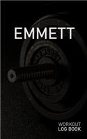 Emmett: Blank Daily Workout Log Book - Track Exercise Type, Sets, Reps, Weight, Cardio, Calories, Distance & Time - Space to Record Stretches, Warmup, Coold