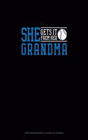 She Gets It From Her Grandma (Baseball): Graph Paper Notebook - 0.25 Inch (1/4") Squares(1272 Graph Paper Notebook - 0.25 Inch (1/4") Squares)