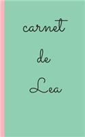 carnet de Lea carnet ligné personnalisé avec prenom pour ecrire et prise de note 2020, carnet de notes livret, agenda, répertoire, cahier, calepin