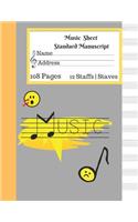 Music Sheet Standard Manuscript -108 Pages 12 Staffs - Staves Music: Gift For Music Lovers Music Book