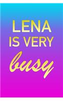 Lena: I'm Very Busy 2 Year Weekly Planner with Note Pages (24 Months) - Pink Blue Gold Custom Letter L Personalized Cover - 2020 - 2022 - Week Planning - 