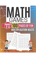 Math Games MULTIPLICATION MAZES 100 Pages of Fun Grades 2-4