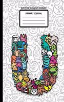 Cute Initial Monogram Notebook Primary Journal