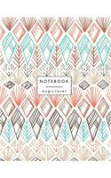Notebook magic lover: Boho style cover and Dot Graph Line Sketch pages, Extra large (8.5 x 11) inches, 110 pages, White paper, Sketch, Draw and Paint(1 Boho Style Notebook)
