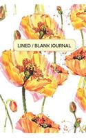 Lined / Blank Journal: Watercolor Yellow Poppies Desk Set