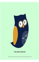 My Sketchbook: Blank College Ruled Drawing Practice Paper Owl Notebook Gift For Kids