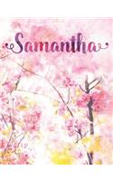 Samantha: Personalized Journal - A Pink Cherry Blossom Diary