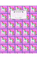 Unruled Composition Notebook. 8.5 X 11. 120 Pages. Unicorn Theme Pattern