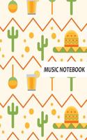 Music Notebook: Cactus /Blank Music Sheet / 10 Staves Per Page / 120 Pages / 8 X 10 / Staff Paper Notebook