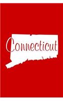 Connecticut - Red Lined Notebook with Margins: 101 Pages, Medium Ruled, 6 x 9 Journal, Soft Cover