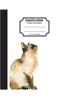 Composition notebook graph ruled paper 4x4 grid per inch,200 pages, 8.5 x 11 inch, Thai cat: Large composition book journal for school student/teacher/office
