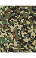 Camo Bullet Journal: Camoflauge Notebook (Large Bullet Journal 8.5 X 11) (Comfortable 1/4 Inch Dot Grid) (140 Pages, Soft Cover)