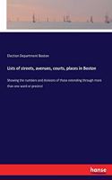 Lists of streets, avenues, courts, places in Boston