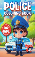 Police Coloring Book For Kids Ages 4-8