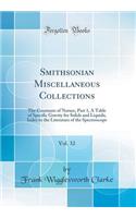 Smithsonian Miscellaneous Collections, Vol. 32: The Constants of Nature, Part 1, a Table of Specific Gravity for Solids and Liquids; Index to the Literature of the Spectroscope (Classic Reprint)