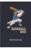 Sketchbook: Baseball Dad United States of America Blank Writing Journal Patriotic Stars & Stripes Red White & Blue Cover Daily Diaries for Journalists & Writers