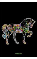 Notebook: Horse Mandala Notebook / Journal Gift (120 blank dotted pages - 6 x 9)