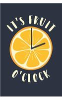 Food Journal 'It's Fruit o'Clock' - Vegetarian Gift for Orange Lovers - Fruit Diet Diary - Orange Notebook