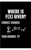 Where Is F(x) Given? Correct Answer: 6 x 9 Dotted Dot Grid Notebook for Engineers & Math Lover