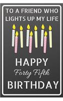 To a friend who lights up my life Happy Forty Fifth Birthday
