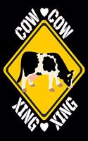 Cow Xing: Cow Notebook Journal for Cow Lovers, 7.44" x 9.69" Composition Book, College Ruled for School, Work and Journaling (132 Pages)