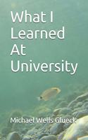 What I Learned At University