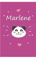 Marlene: Ein Personalisiertes Panda Tage-/Notizbuch Mit Dem Namen Marlene Und Ganzen 100 Linierten Seiten Im Tollen 6x9 Zoll Format(ca. Din A5). Optimal ALS 