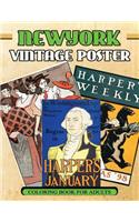 New York Vintage Poster Coloring Book for Adults