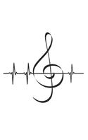 Musik Notenschlüssel Herzschläge - Notenbuch, Notenlinien, Notizbuch, Notizblock, 120 Seiten, Souvenir Geschenk Buch, auch als Dekoration geeignet zum Geburtstag oder Weihnachten